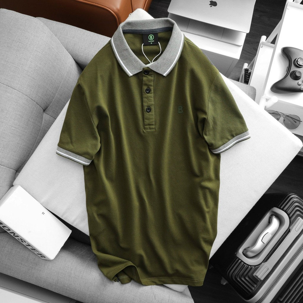 Áo polo nam cao cấp trung niên đẹp cổ bẻ dệt 2 màu sợi mẫu mới vải cá sấu cotton mịn thoáng mát JESBRAND BOGJ1 | BigBuy360 - bigbuy360.vn