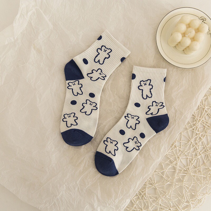 Tất vớ nữ cổ cao Tumie Store set tât gấu cổ cao phong cách hàn quốc