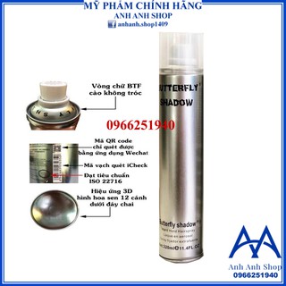 [CHÍNH HÃNG] GÔM XỊT TÓC BUTTERFLY SHADOW CHUẨN 320/600ML