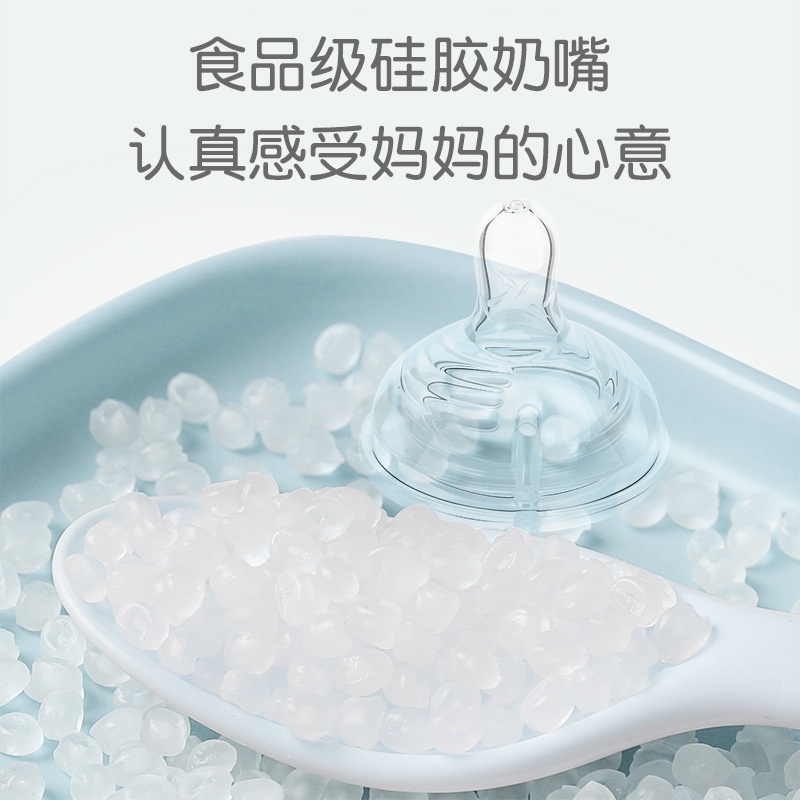 Bình Sữa Thủy Tinh Dung Tích 240ml Có Tay Cầm Và Ống Hút Chống Rơi Cho Bé