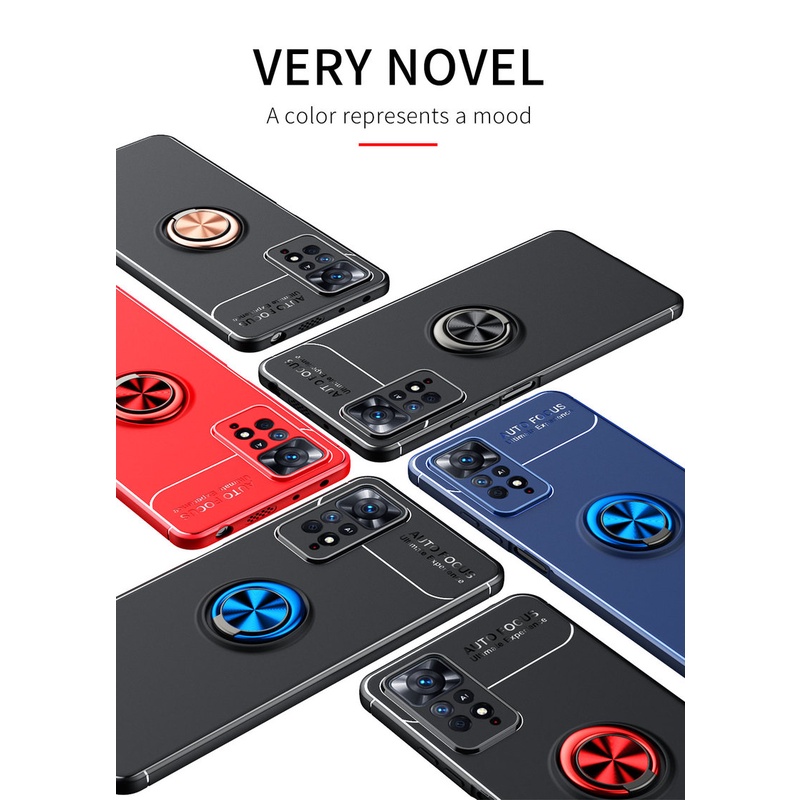 Ốp Điện Thoại Silicon Mềm Có Vòng Đỡ Nam Châm Cho Xiaomi Redmi Note 12 Turbo 11 11s 10 10s 10T 9 9s Pro Max Lite