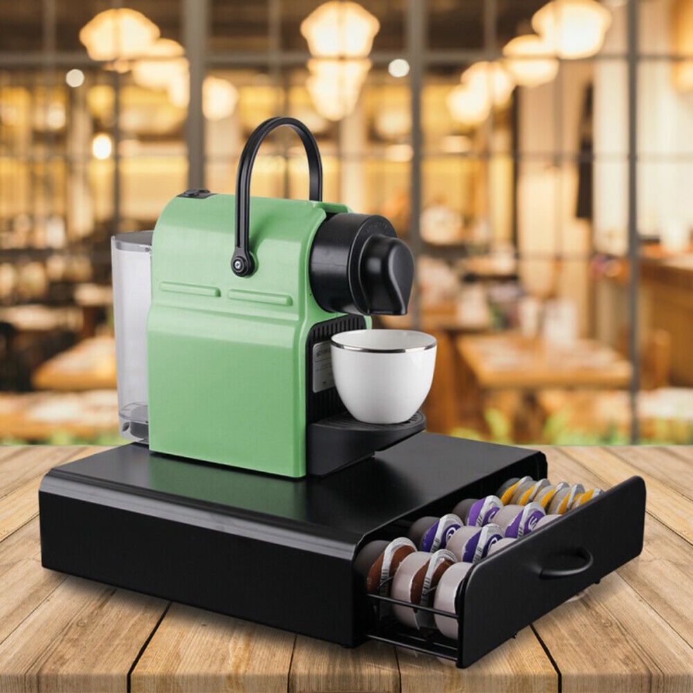 Hộp đựng viên nén cà phê Nespresso bằng kim loại dạng ngăn kéo có thể chứa 60 viên