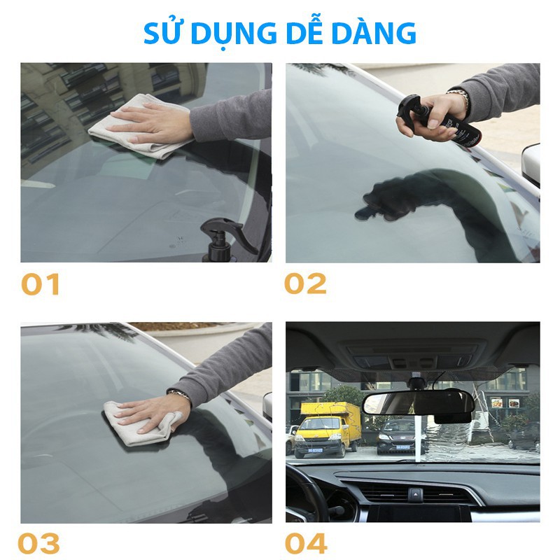 Phụ kiện ô tô Dung dịch Nano Chống Bám đọng nước mưa trên Kính ô tô công nghệ Nhât Bản - TrueFul 120 mL FG35