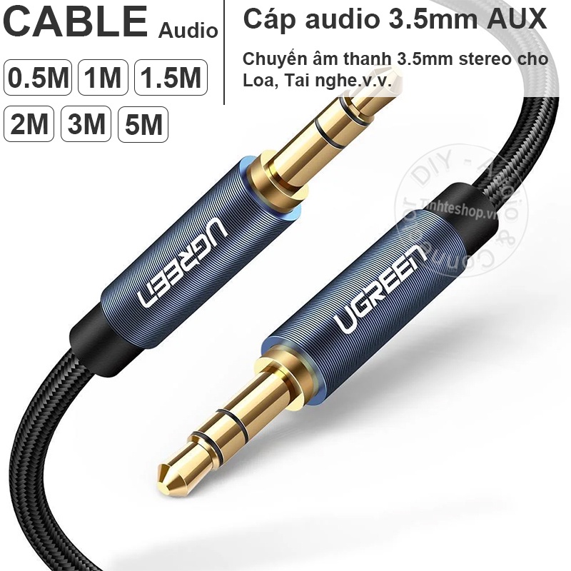 Dây âm thanh 3.5 AUX Ugreen AV122 dài từ 0.5 mét đến 5 mét
