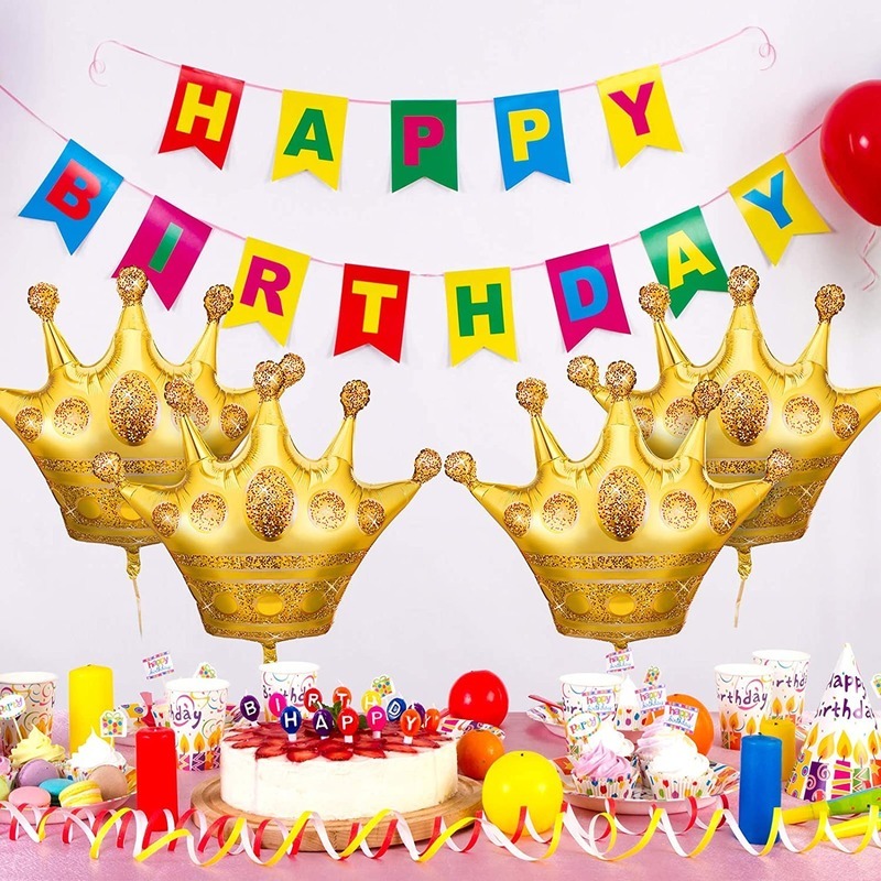 Bong Bóng Nhôm Hình Vương Miện Trang Trí Tiệc