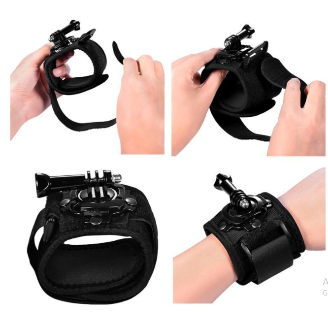 Dây đeo cổ tay gắn camera hành trình xoay 360 độ