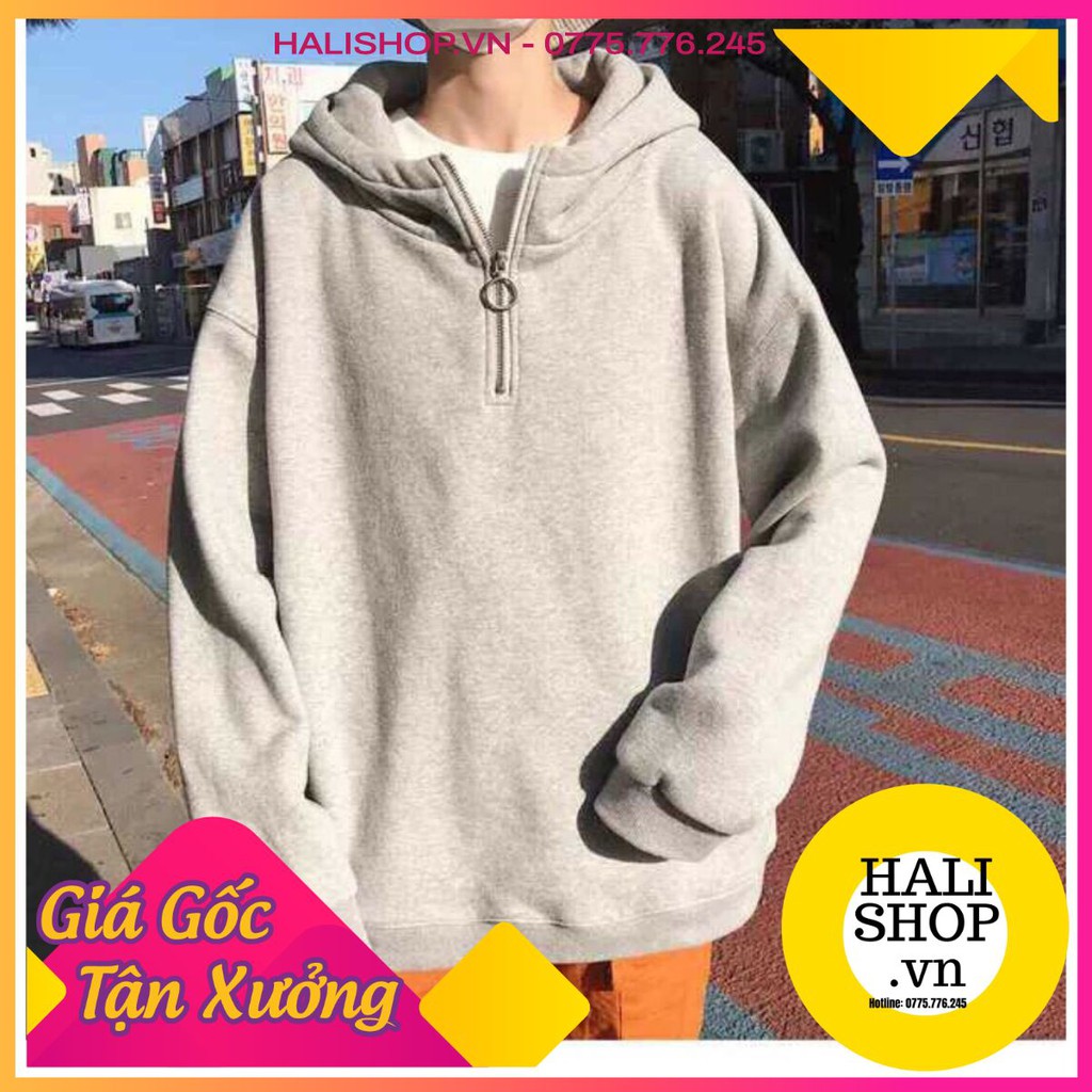 🌈FREESHIP 50K 🔥 Áo Hoodie Trơn Phối Zip Nam Nữ 3 Màu