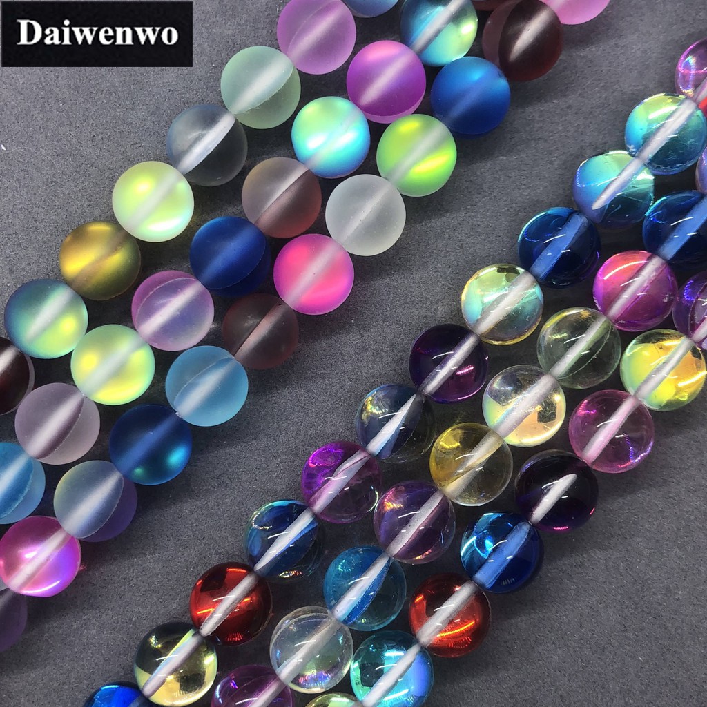 Chuỗi đá thạch anh nhiều màu nhẵn mịn 6-12mm chuyên dụng làm đồ trang sức