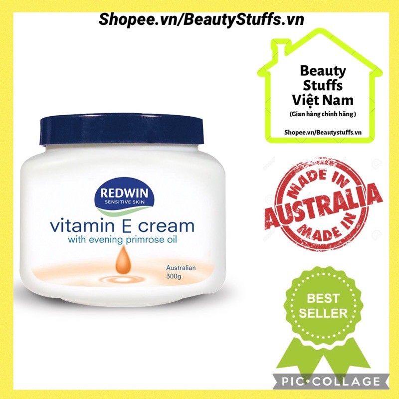 (Date 2024 - BILL ÚC) Kem dưỡng thể Vitamin E Redwin Úc, Kem dưỡng da mềm mịn Redwin Vitamin E Cream 300g Úc