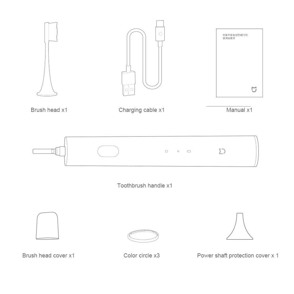 Bàn chải điện Xiaomi Mijia T300 Chống Nước IPX7 electric toothbrush