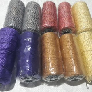 Len sợi thô trơn và thô kim tuyến 10 cuộn