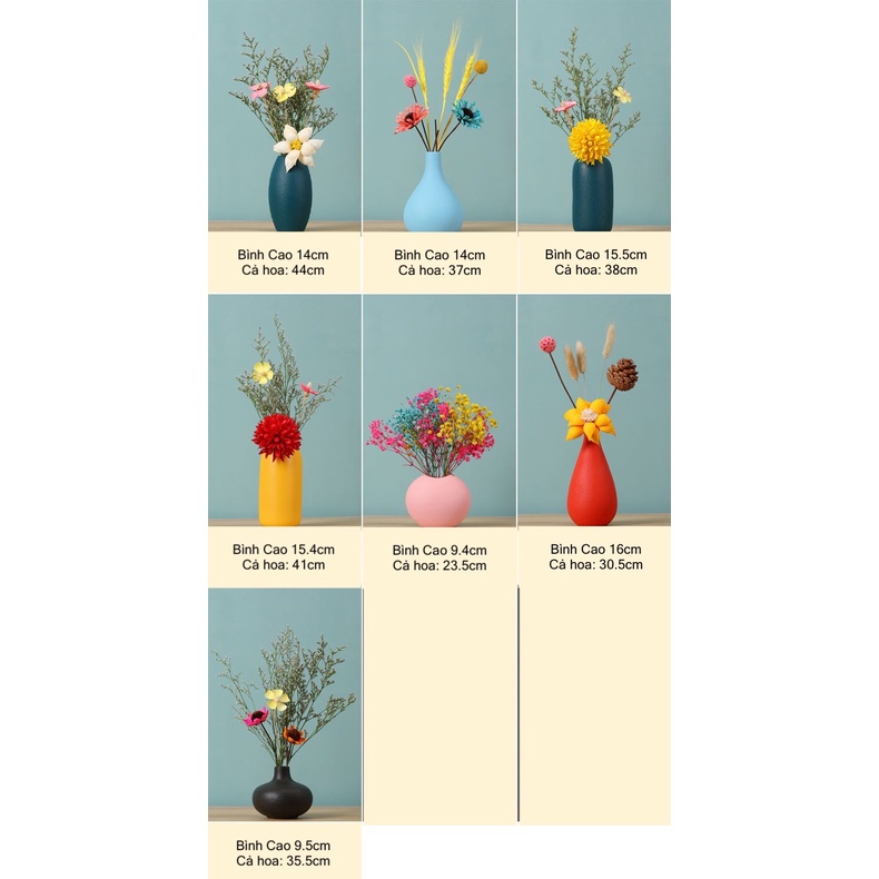 SET bình hoa decor phòng khách, kệ tivi, nhà bếp