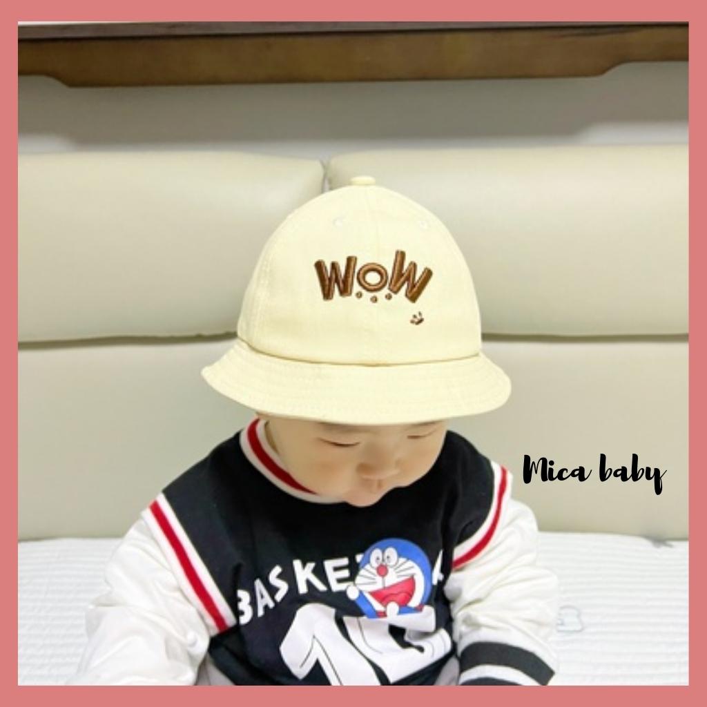 Mũ bucket tai bèo họa tiết chữ dễ thương cho bé MH134 Mica Baby
