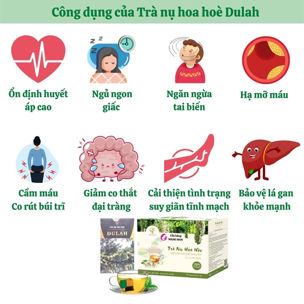 Trà Thảo Mộc Hoa Hoè Thanh Nhiệt Ngủ Ngon Shop Mamimon- Trà Thảo Dược Chè Thanh Nhiệt Chống Đột Quỵ Tai Biến