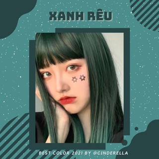 Thuốc nhuộm tóc Xanh rêu (kèm trợ nhuộm, găng tay)