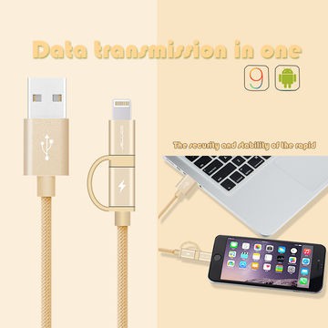 Cáp sạc nhanh Micro usb & Lightning 2 in 1 Jellico Gs-15