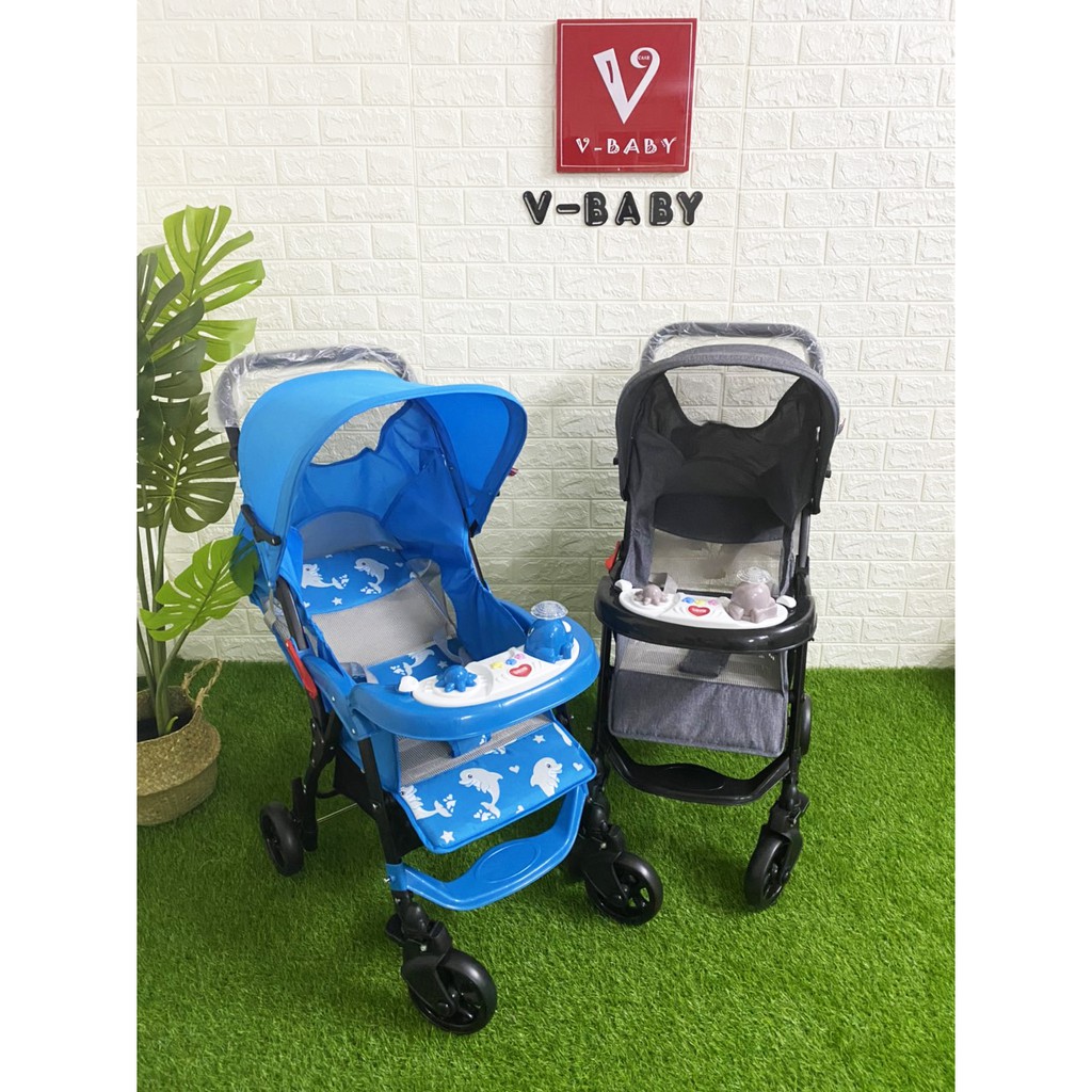 Xe Đẩy Baby 768 gọn nhẹ kèm bàn nhạc cho bé