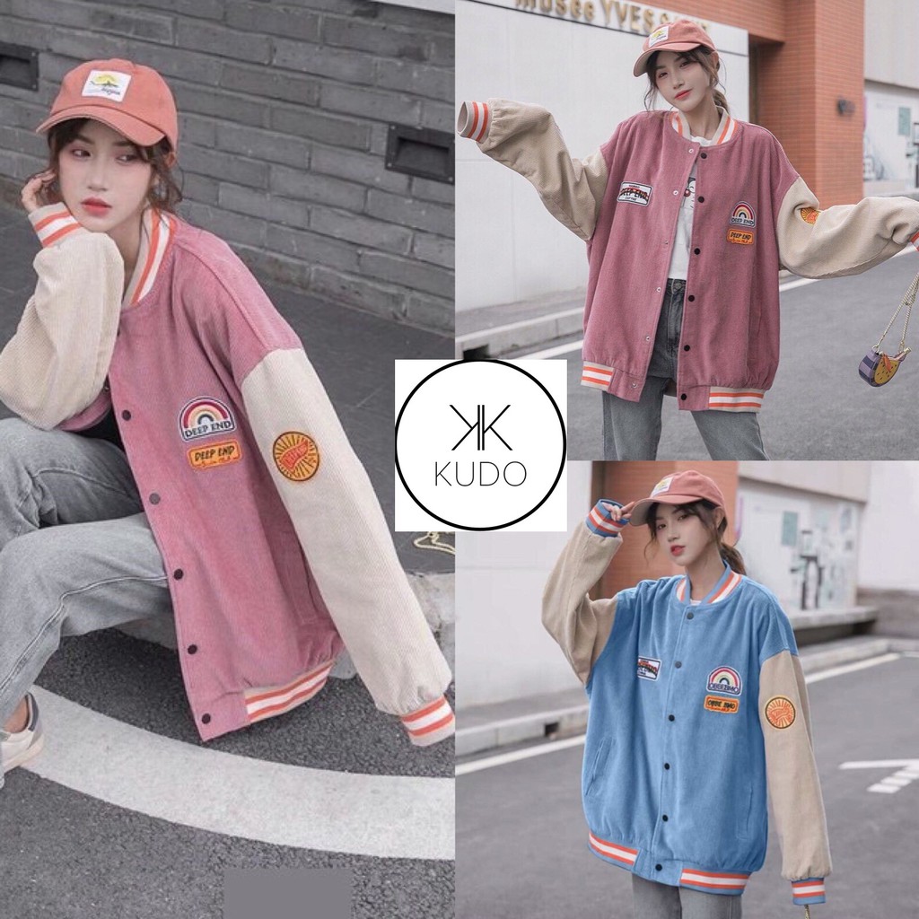 Áo Khoác Bomber nam nữ chất kaki mềm 2 lớp cực xịn xò/ Áo Khoác Bomber DEEP END Nhung Unisex Form Rộng Siêu Ngầu | BigBuy360 - bigbuy360.vn