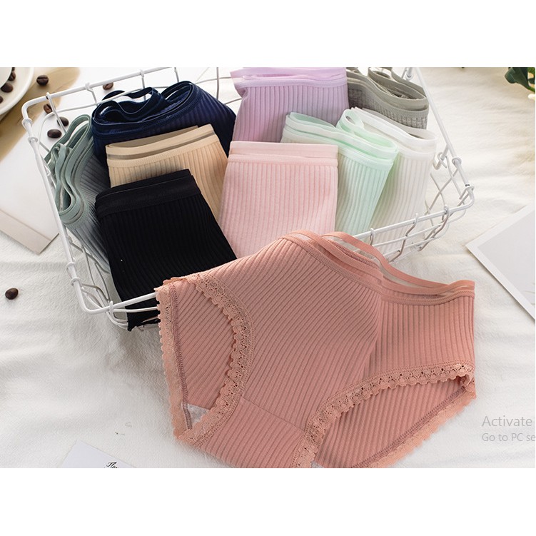 [Mã 12FASHIONSALE1 giảm 10K đơn 50K] Quần lót gân tăm xinh xắn 501 (dưới 55kg)