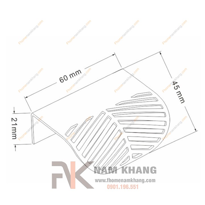 Tay nắm tủ dạng lá NK233-R