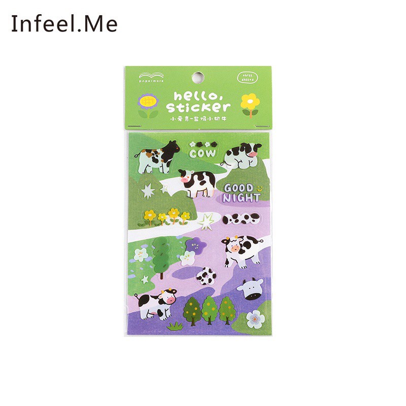 Nhãn dán Infeel.Me PET họa tiết hoạt hình dễ thương để trang trí sổ tay