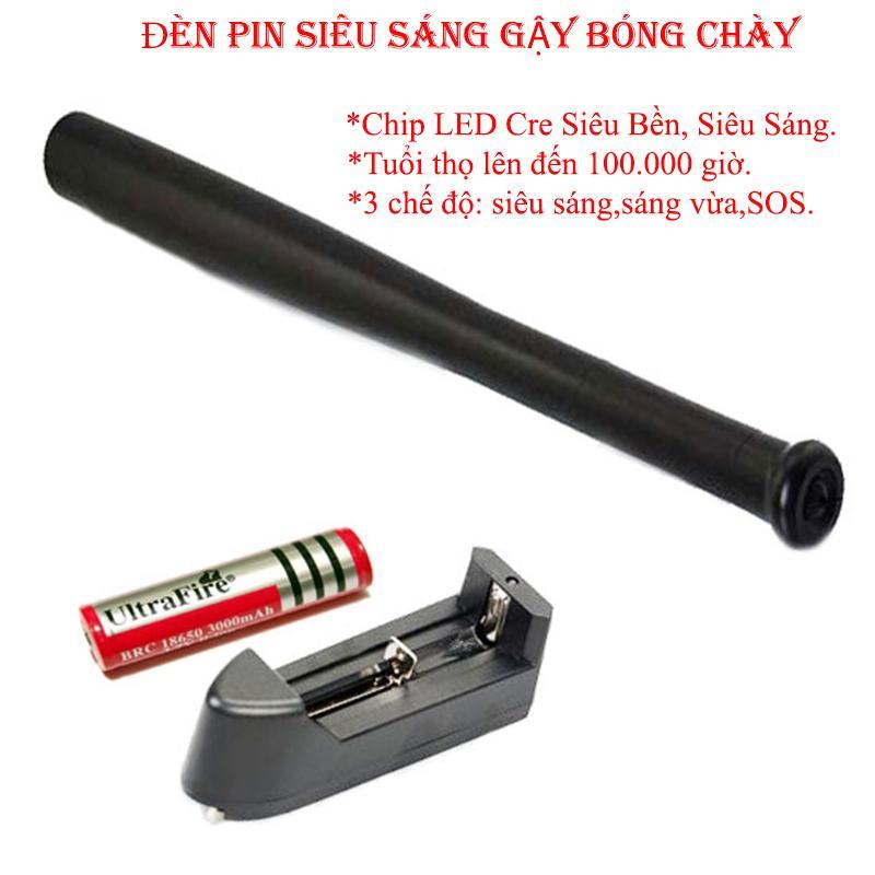 Đèn Pin Gậy Bóng Chày Siêu Sáng Dài 40Cm, Siêu Cứng, Chất Liệu Hợp Kim Nhôm, Chịu Lực Được Khi Va Đập Mạnh