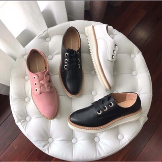 Giày oxford nữ da mềm đế flatform