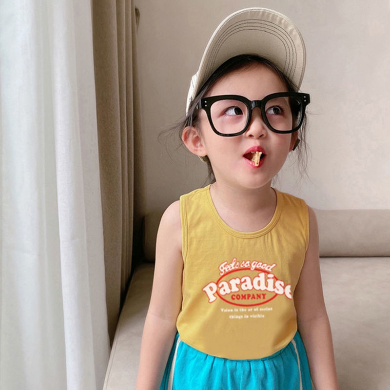 Áo sát nách vải Cotton mỏng in hoạt hình dễ thương cho bé