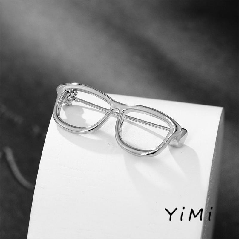 1 Ghim Cài Áo Hình Mắt Kính Bằng Hợp Kim Đơn Giản Thời Trang Dành Cho Cặp Đôi Joyeria Acero Inoxidable Mujer