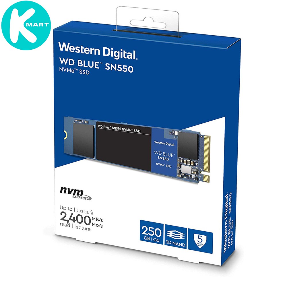 Ổ cứng SSD WD Blue SN550 250GB M.2 2280 NVMe Gen3 x4 WDS250G2B0C - Hàng Chính Hãng | BigBuy360 - bigbuy360.vn