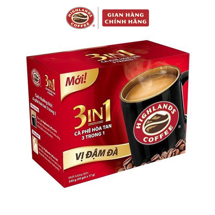 Cà phê hòa tan 3in1 Highlands Coffee (20 gói x 17g) | BigBuy360 - bigbuy360.vn