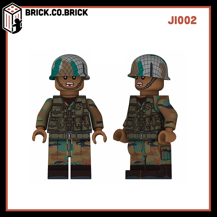 Mô Hình Lính Ấn Độ Minifigure Army Lính Quân Phục Đồ chơi Lắp ráp Mini Army SWAT Thế chiến Bộ Đội JI001 JI002