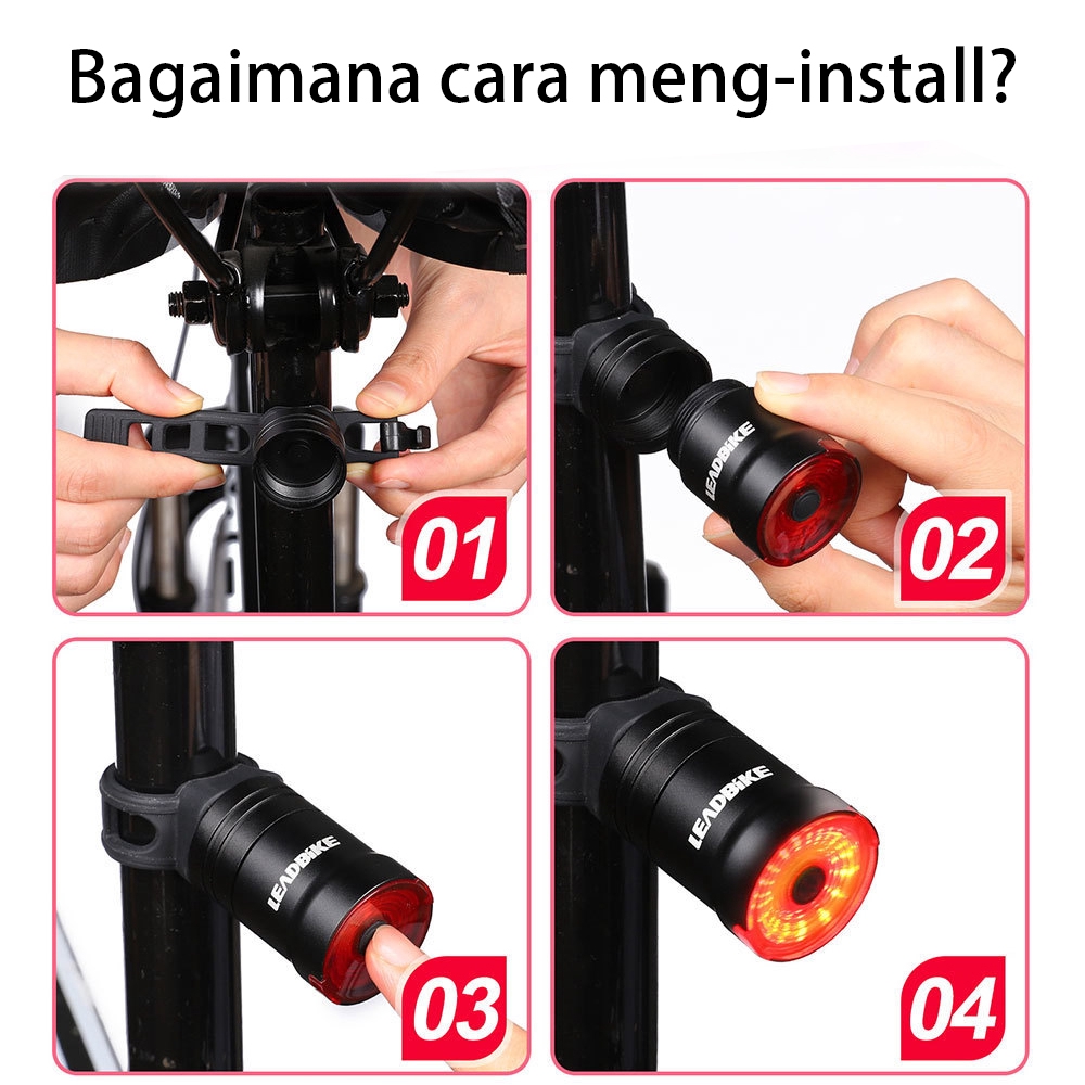 Đèn LED Phanh Xe Đạp Mosoworld Chống Thấm Nước Ipx6 Có Cổng Sạc USB Chuyên Dụng