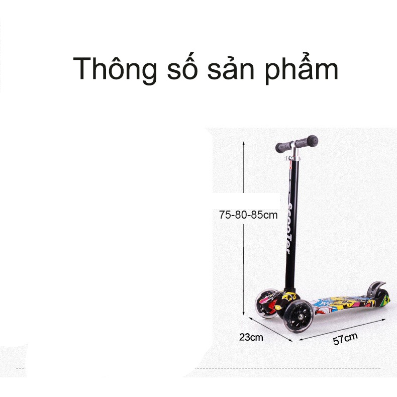 Xe trượt scooter cao cấp 3 bánh có đèn led dành cho bé vui chơi vận động