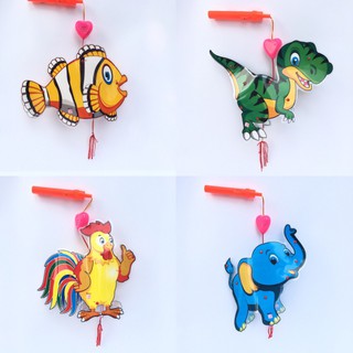 Đèn lồng trung thu 2 mặt có nhạc đèn chạy pin hàng Việt Nam ( mẫu hình thú )
