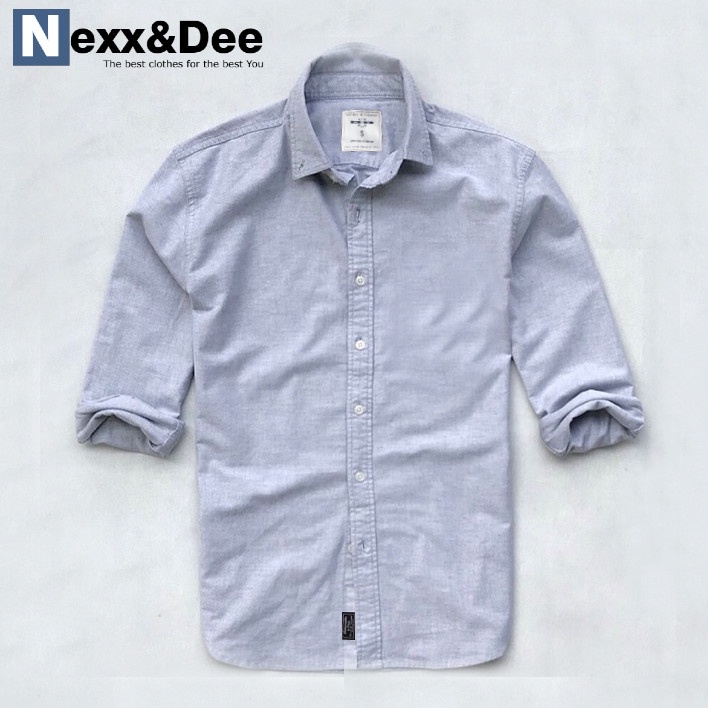 Áo sơ mi nam tay dài màu trắng công sở vải oxford cao cấp không túi Nexx&Dee SM03