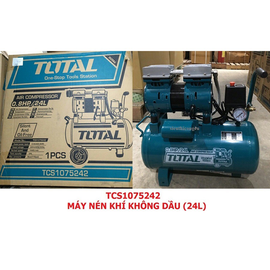 600W Máy nén khí không dầu 24 lít Total TCS1075242T