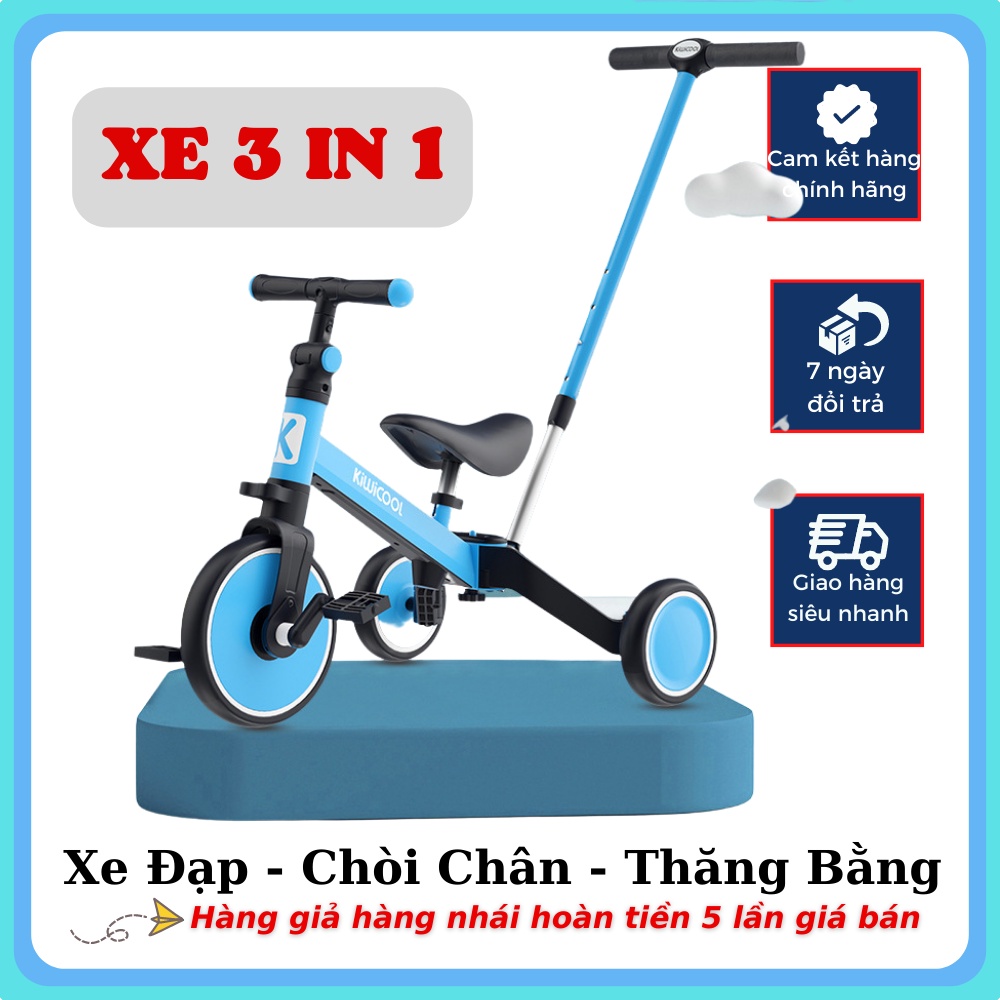 Xe Chòi Chân 3 in 1 Cho Bé 2 Tuổi - 5 Tuổi Chính Hãng Có Bàn Đạp - Bunti Kiwicool AS006