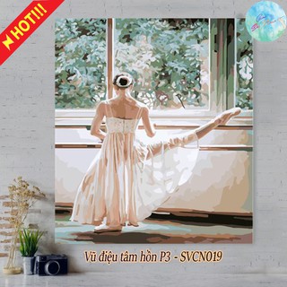 Tranh sơn dầu số hóa có khung tự tô màu theo số VŨ ĐIỆU TÂM HỒN P3 SVCN019 ( Tranh trang trí treo tường tết xuân đẹp )