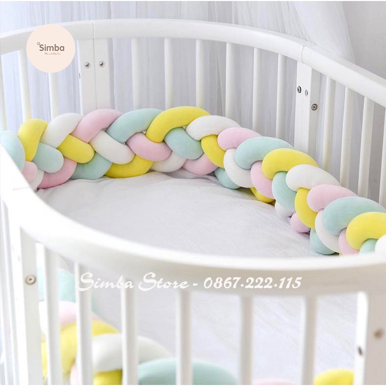 Quây cũi sợi xoắn Vuông Tròn, chặn cũi vải nhung tuyết cao cấp đẹp an toàn cho bé yêu
