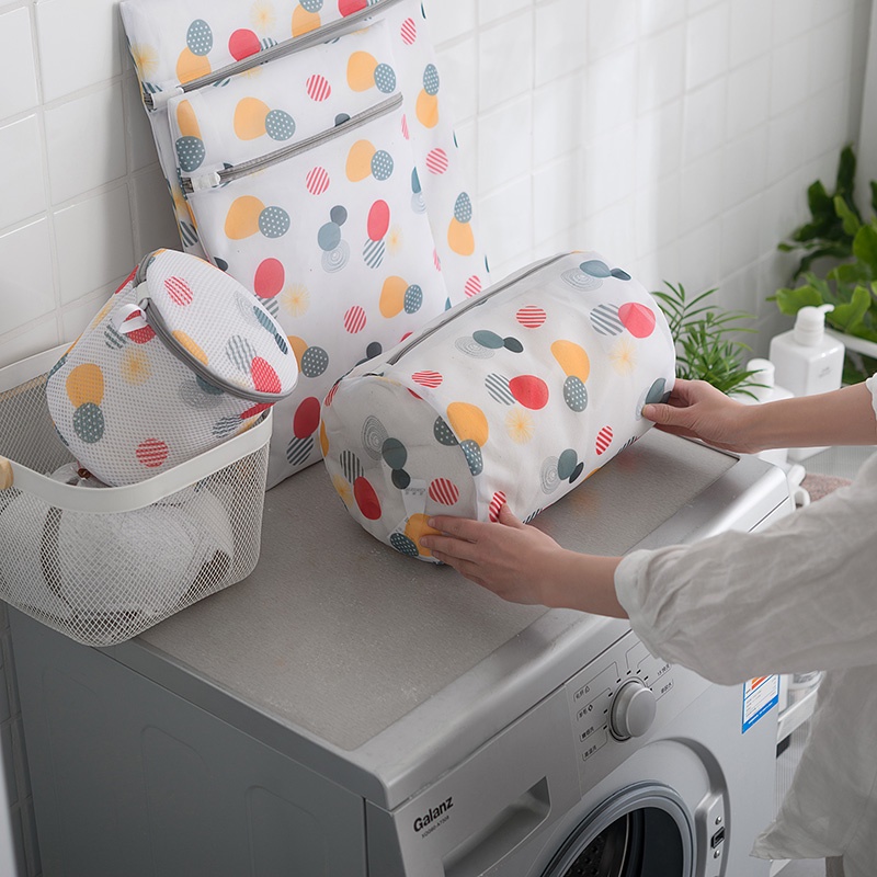 Túi Giặt Quần Áo, Túi Lưới Đựng Đồ Lót/ Quần Áo Trong Máy Giặt Hoạ Tiết Lượn Sóng Xinh Xắn
