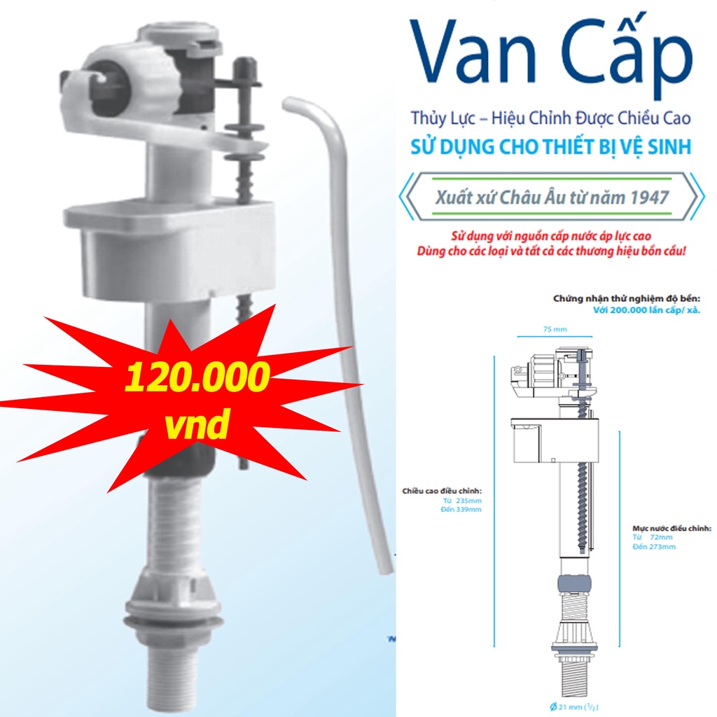 SIAMP Phao bồn cầu thủy lực dùng được cho tất cả bồn cầu ( Viglacera, Toto, Minh Long, Dolacera)