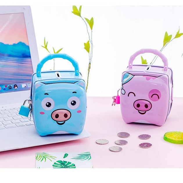 Ống Heo Tiết Kiệm Tiền Cho Bé Size Mini Hình Heo Dễ Thương Có Khóa | BigBuy360 - bigbuy360.vn