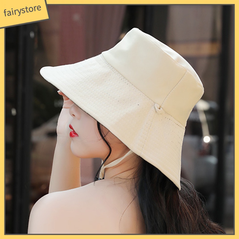 Mũ Bucket Rộng Vành Chống Tia Uv Cho Nữ