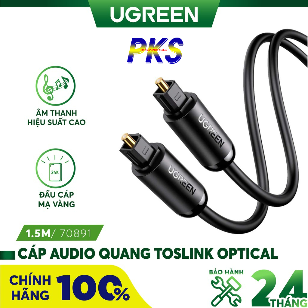 Dây audio quang Optical dài 1.5M chính hãng cao cấp Ugreen 70891