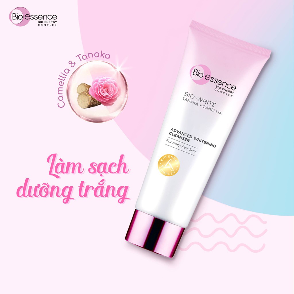 Sữa rửa mặt BioEssence BioWhite Advanced Whitening Cleanser chiết xuất Tanaka&Camellia 100g | BigBuy360 - bigbuy360.vn