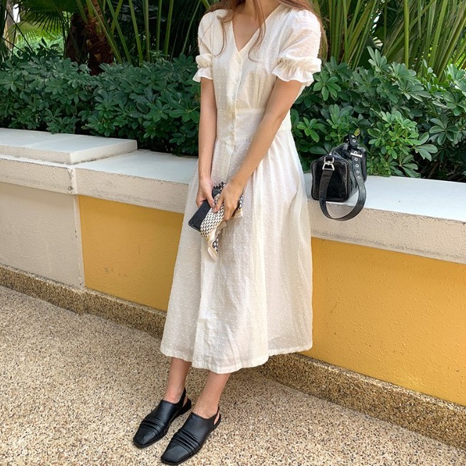 Đầm Chấm Bi Thời Trang Cao Cấp Dành Cho Phụ Nữ Trung Niên 33296
