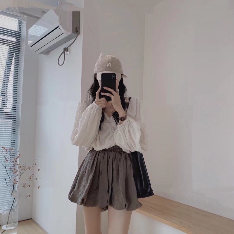 Set Áo Xốp Nhún Bèo Kèm quần Bom Siêu Xịn Xò