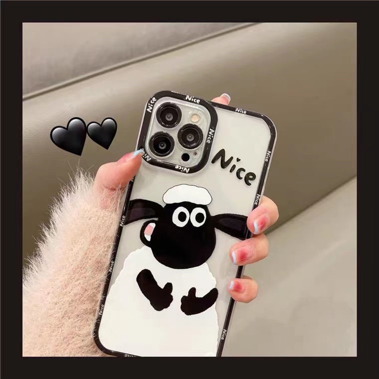 Ốp Điện Thoại Silicone TPU Mềm Trong Suốt Hình Cừu Cho Iphone 14 12 13 6 6S 7 8 Plus X XS XR 11 Pro Max