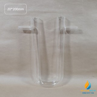 Ống nghiệm chữ U có nhánh, kích thước 20*200mm, Ống chữ U thủy tinh